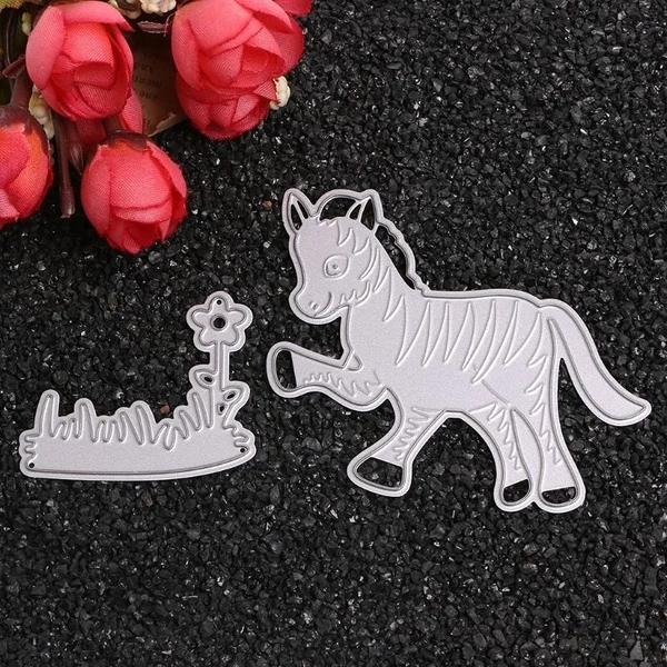 Перфорации шаблон Pro Трафареты тиснения Скрапбукинг резки умирает (лошадь