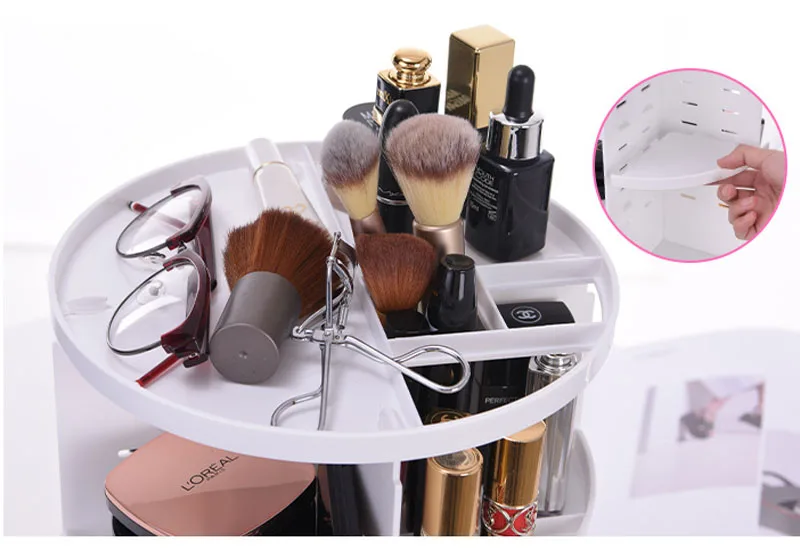 Косметичка Cosmetic стойку вращающийся Все-круглый хранения косметики организатор обновления Make Up коробка косметолог Makeupe сумка