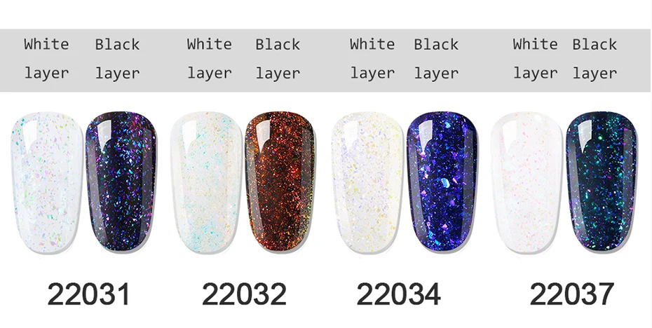 Elite99 Nail Art Design 10ML Soak Off Enamel UV Gel Nail Polish Lacquer Varnish Chameleon Gel Polish Black Based LED Lamp