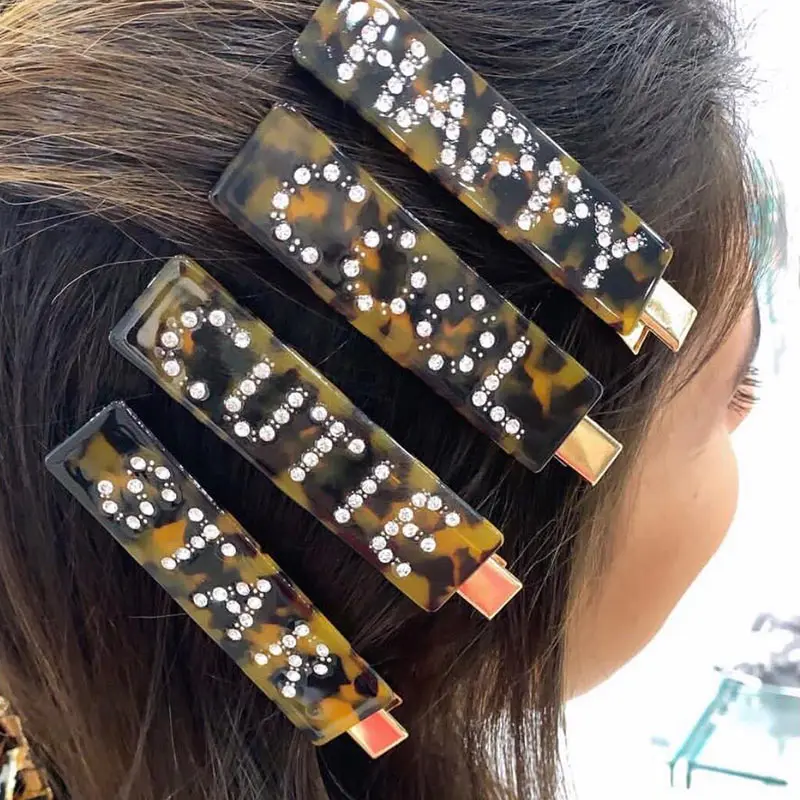 Женская заколка для волос с надписью кристаллами|Украшения волос| |