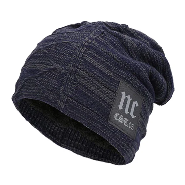 navy hat Xlamulu Skullies Beanies Зимние шапки для мужчин вязаная шапка для женщин Gorras мешковатая теплая мягкая Балаклава для шеи мужская Шапочка Шапочки - Color: navy hat