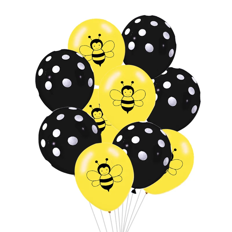 B04-10PCS 10/15 шт.; цвет серый, желтый; сезон лето 12 дюймов милые животные пчела из латекса воздушный шар для Одежда для свадьбы, дня рождения Baby Shower Декор детские игрушки Воздушные шары подарок - Цвет: B04-10PCS
