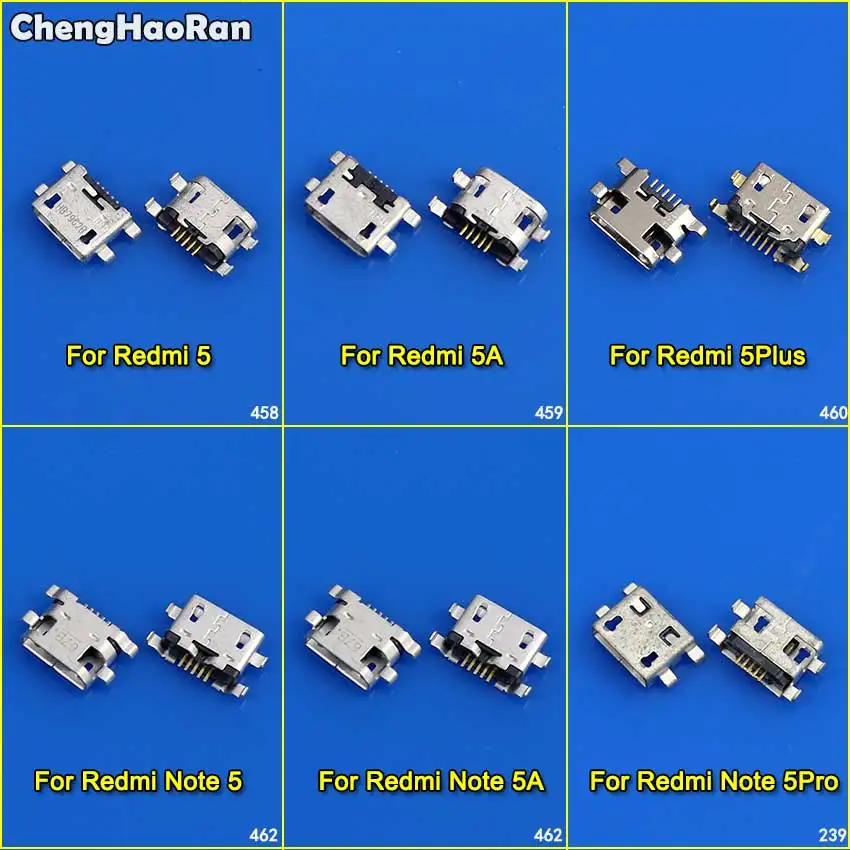 ChengHaoRan 10 шт. микро USB разъем гнездо зарядный порт питания док станция для Xiaomi Redmi 5 5A