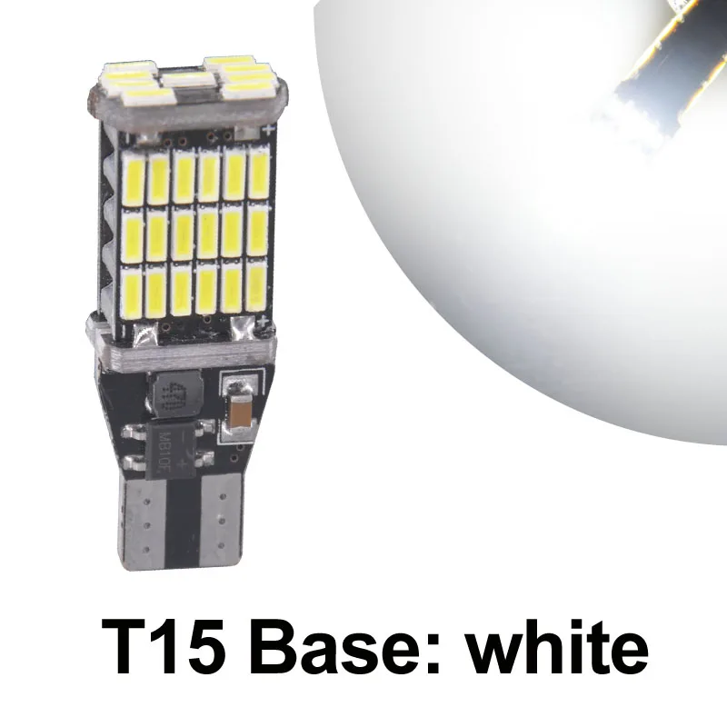 White 1 шт., превосходный светодиодный светильник T15 W16W 45 SMD 4014, автомобильные лампы Canbus заднего хода, стоп-светильник, резервный светильник s, лампа заднего хода - Испускаемый цвет: White