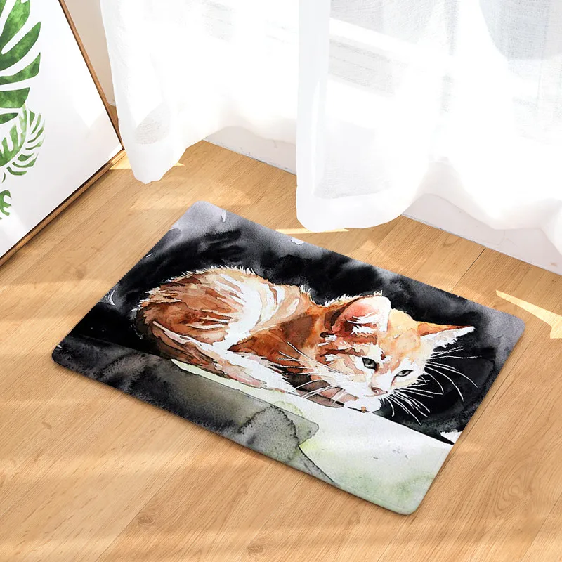 Новые ковры с принтом кота Нескользящие кухонные коврики для дома гостиной 40x60