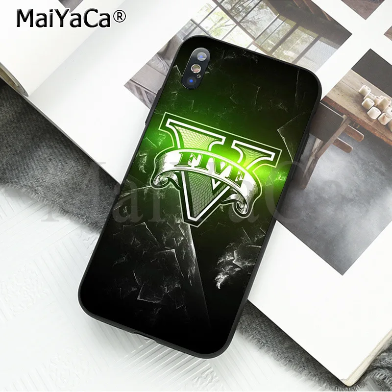 MaiYaCa rockstar gta 5 Grand Theft новое поступление черный чехол для телефона для Apple iPhone 8 7 6 6S Plus X XS MAX 5 5S SE XR