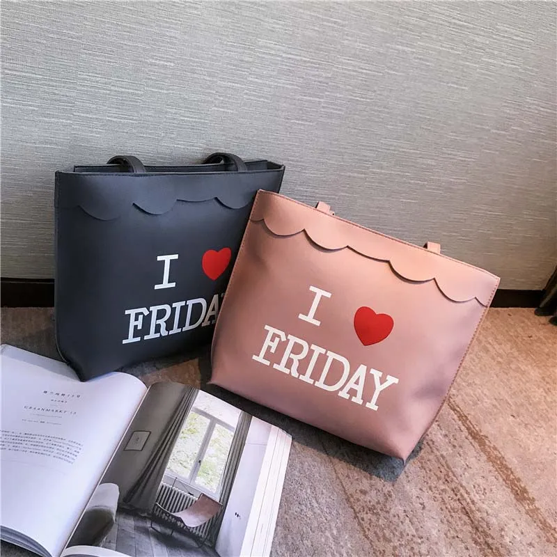 Модные женские туфли в Корейском стиле сумка женская искусственная кожа любовь