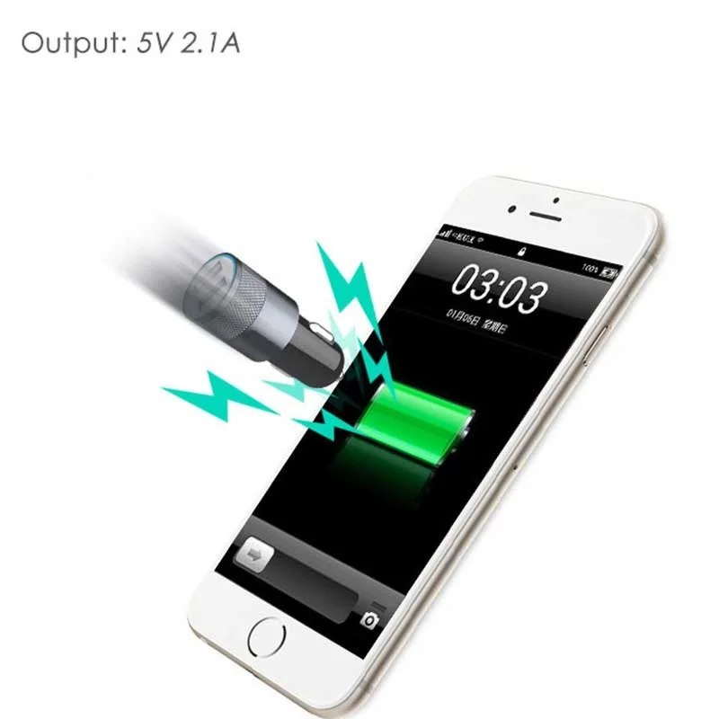 2 порта Mini Dual USB Автомобильное зарядное устройство для leotec быстрой зарядки 5 В 2A 1A