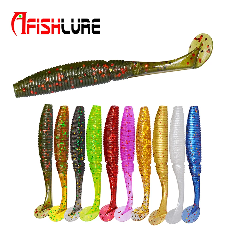 Afishlure 50 мм рыбалка приманка океан лодка рыбалки 1 г 15 шт./лот T Хвост мягкие