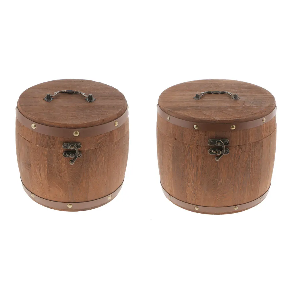 Большая деревянная цилиндрическая емкость для хранения чайных листьев|Коробки и