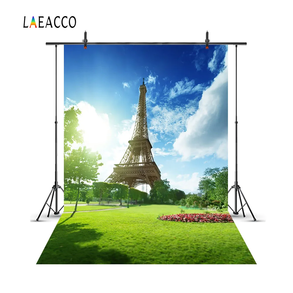 Laeacco фон для портретной фотосъемки с изображением Эйфелевой башни Парижа