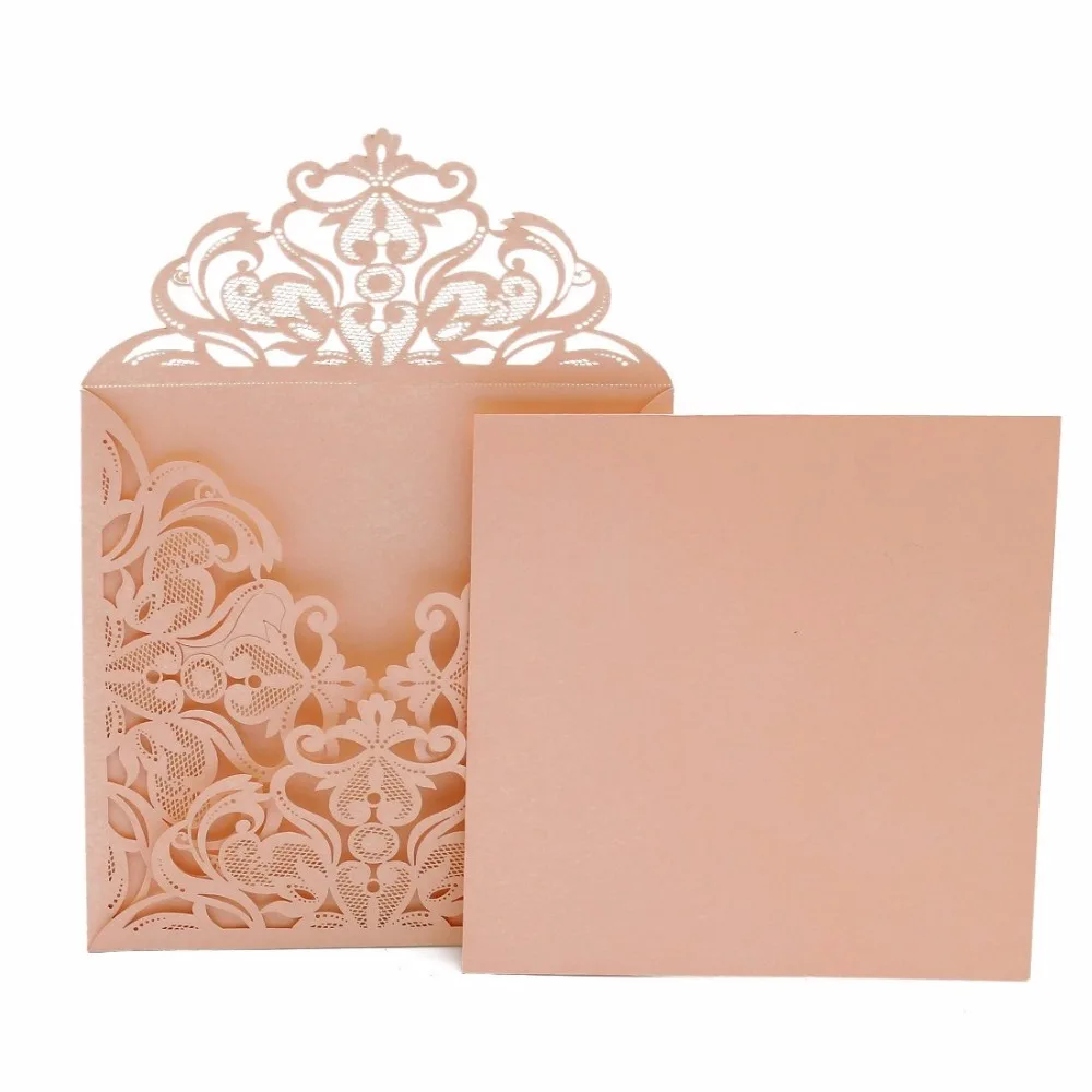 KAZIPA 25 шт набор лазерная резка Пригласительные открытки кружева Lasercut приглашений