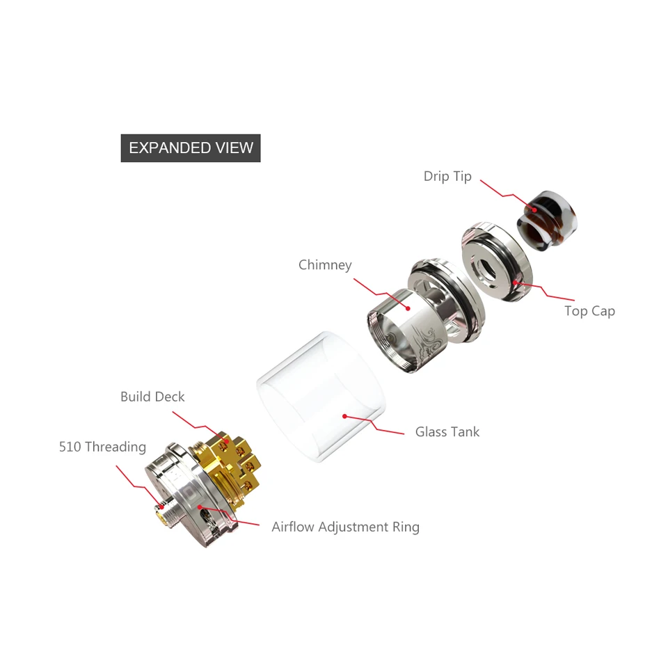 Оригинальный испаритель Ehpro billow X RTA Бак 4 мл 5 Смола 810 дрип тип нижний вверх поток