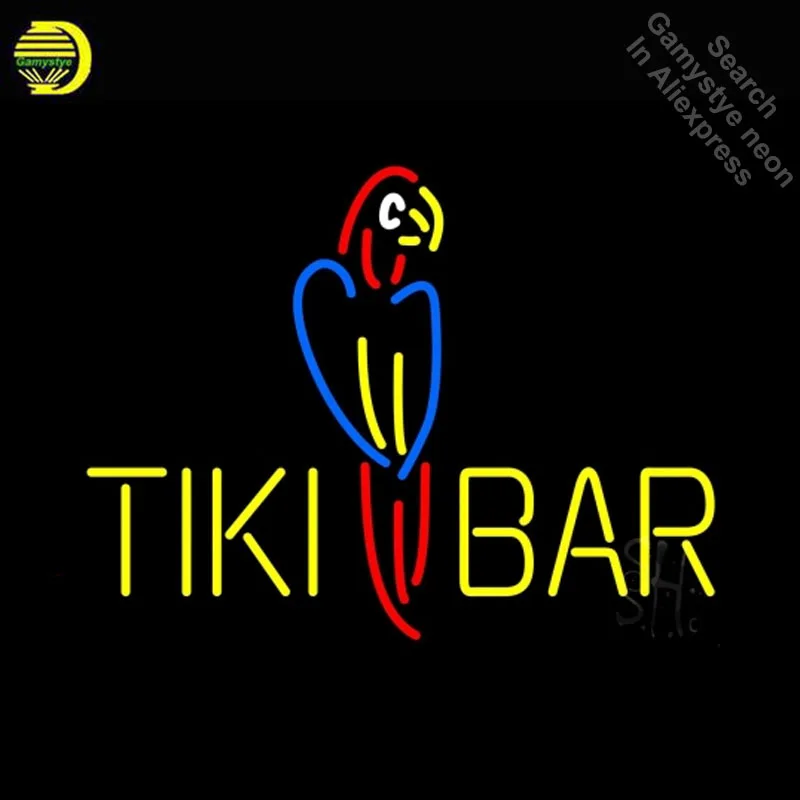 Неоновая вывеска для Tiki Bar в виде попугая неоновая лампочка ручная работа