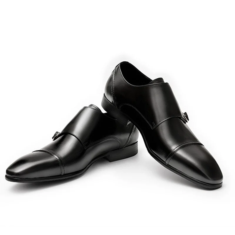 Мужские туфли-оксфорды из натуральной кожи с острым носком на плоской подошве |