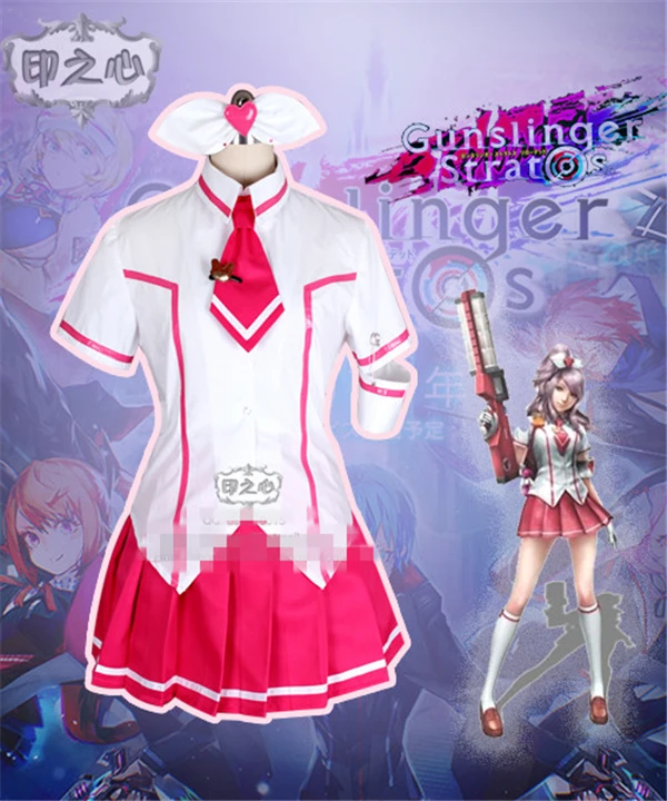 

Custom Made Anime GUNSLINGER STRATOS FrontierS Combat clothing Uniform Cosply Costume Shirt+Skirt+Gloves C