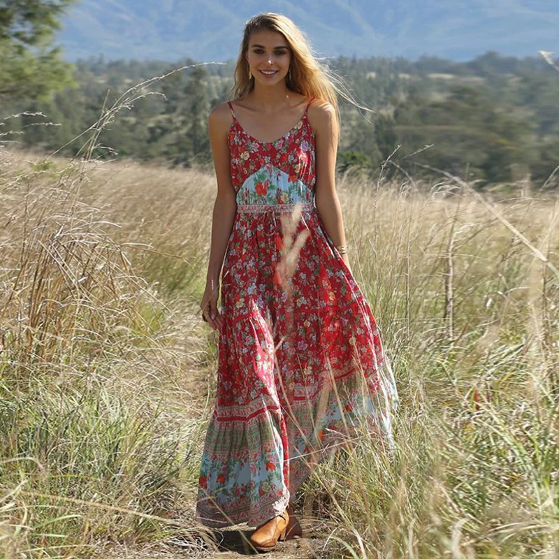 Женское свободное платье макси курортного стиля без бретелек плиссированное