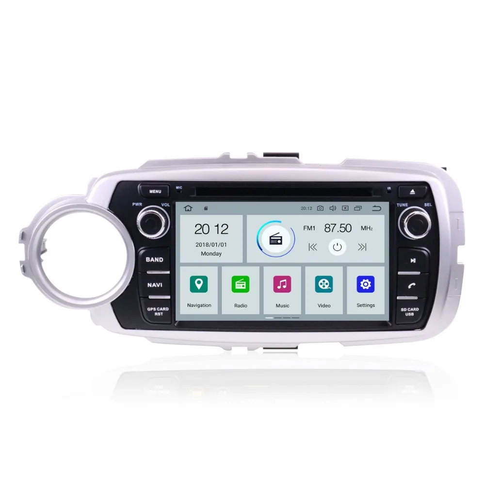 Автомобильный DVD проигрыватель HD экран 7 дюймов Android 9 0 для Toyota Yaris 2012 2013 2014 2016 2015 2017
