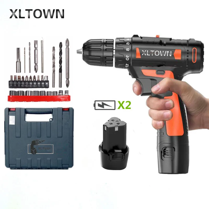 XLTOWN 12 V Беспроводная электрическая отвертка с 2 аккумулятор литиионый