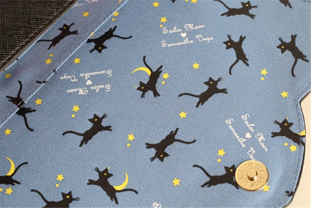 Женская Черная сумка на плечо Samantha Vega sailor Moon luna Cat из искусственной кожи