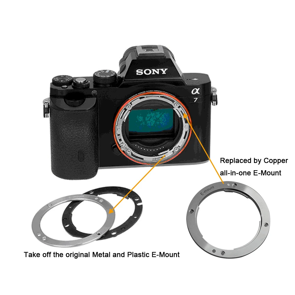 Commlite 100% Чистая медь E-Mount крепление объектива Замена для Sony A7 A7R A3000 A5000 A6300 NEX-3 NEX-5 Alpha