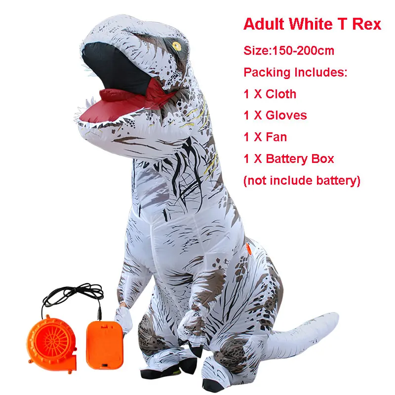 white adult Надувной костюм T Rex Disfraces Adultos аниме талисман PIKACHU костюмы на Хэллоуин для мужчин взрослых Аниме Косплей - Цвет: white adult