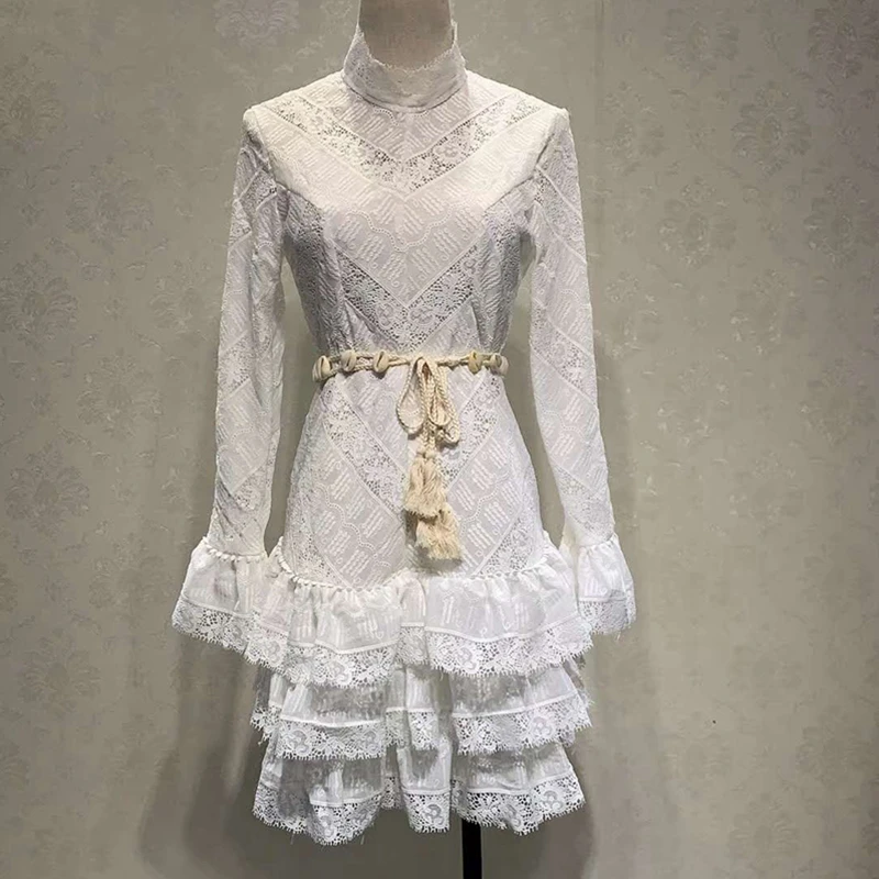 2019 ZIM дизайнерское подиумное платье женские винтажные кружевные платья с