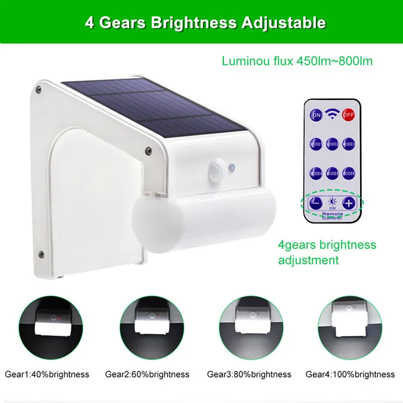 38 светодиодный настенный светильник Солнечная лампа с пультом дистанционного