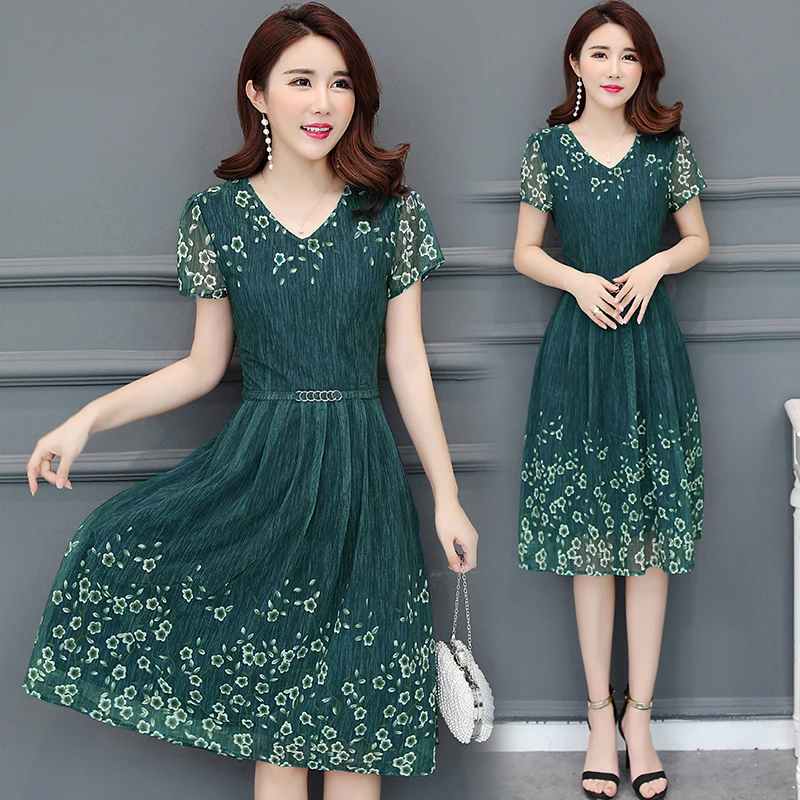 Женские летние платья новые винтажные шифоновые с принтом бохо V образным