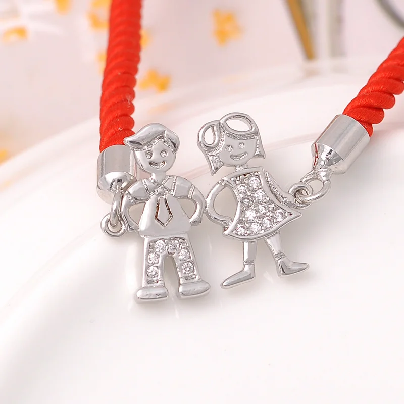 Браслет для влюбленных из розового золота 585 пробы браслеты с красной нитью пар