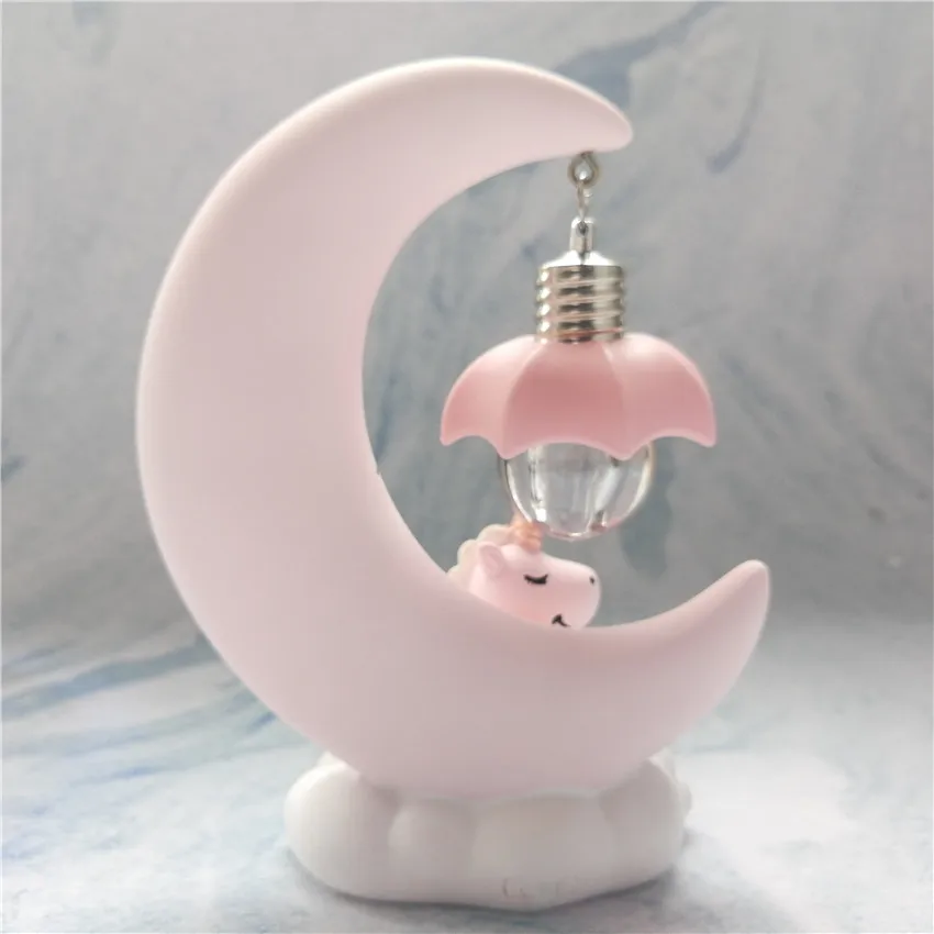 Ночник в виде единорога креативные фигурки из смолы для украшения дома спальни