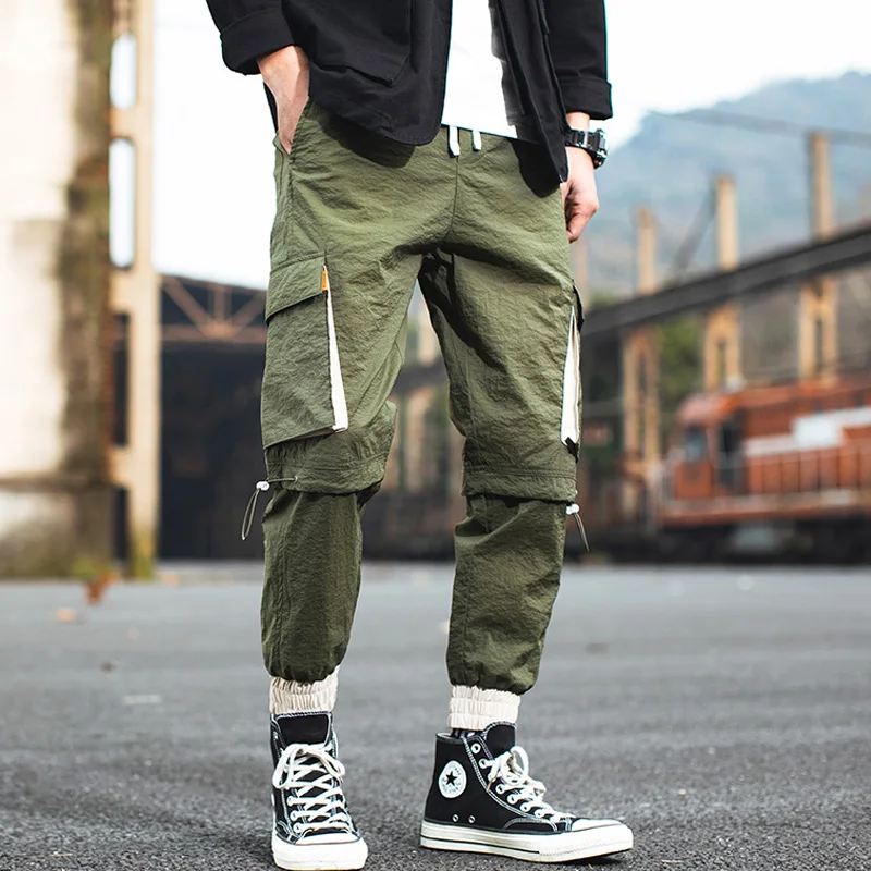 Новинка 2020 модные брюки карго для фитнеса Мужская Уличная одежда стильные