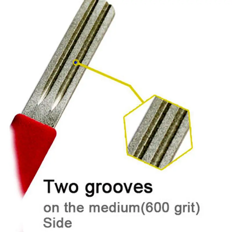 2-сторонний рифленый Портативный Алмазный нож для заточки рыболовных крючков hone
