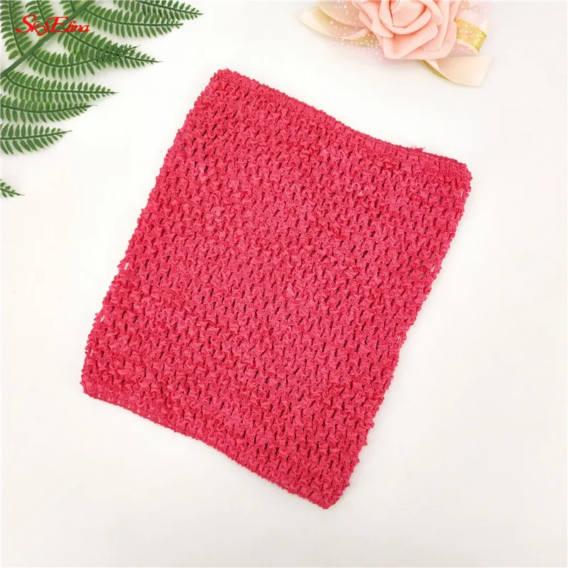 rose red 1 шт., 20*23 см, топы с юбкой-пачкой, 9 дюймов, эластичное вязаное крючком, на груди, ручной работы, трикотажная юбка, платье, аксессуары, белый цвет, 8Z SH939 - Цвет: rose red