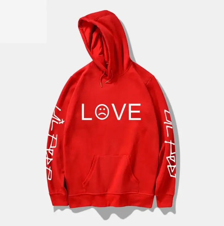 Red144-149 Lil/толстовки с капюшоном с надписью hell boy lil. Peep для мужчин и женщин, пуловер с капюшоном для мужчин и женщин, sudaderas cry, детские толстовки с капюшоном, толстовки с надписью love - Цвет: Red144-149