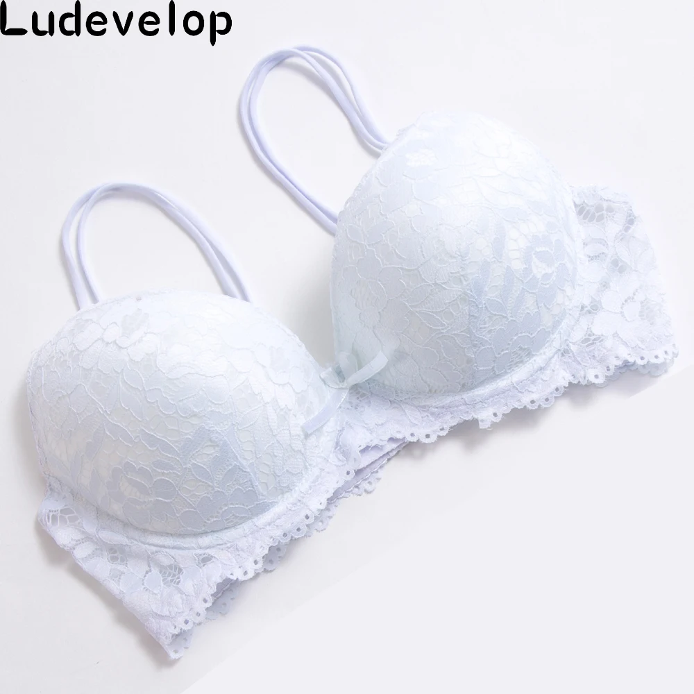 Ludevelop пикантные Кружево Push Up Bra белье Для женщин Нижнее Бельё для девочек Нижнее бельё Вышивка цветочный черный, белый, розовый цвет плюс Размеры Бюстгальтеры для женщин