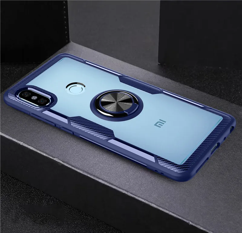 Blue case Прозрачное Кольцо чехол на для сяоми редми ноут 5 ксиоми редми нот 7 / чехол на для Xiaomi Redmi Note 5 Pro Redmi Note 7 Силиконовый чехол для сяоми ми 8 лайт ми 8 ми9 чехол для Xiaomi mi 8 Lite mi 8 mi 9 - Цвет: Blue case