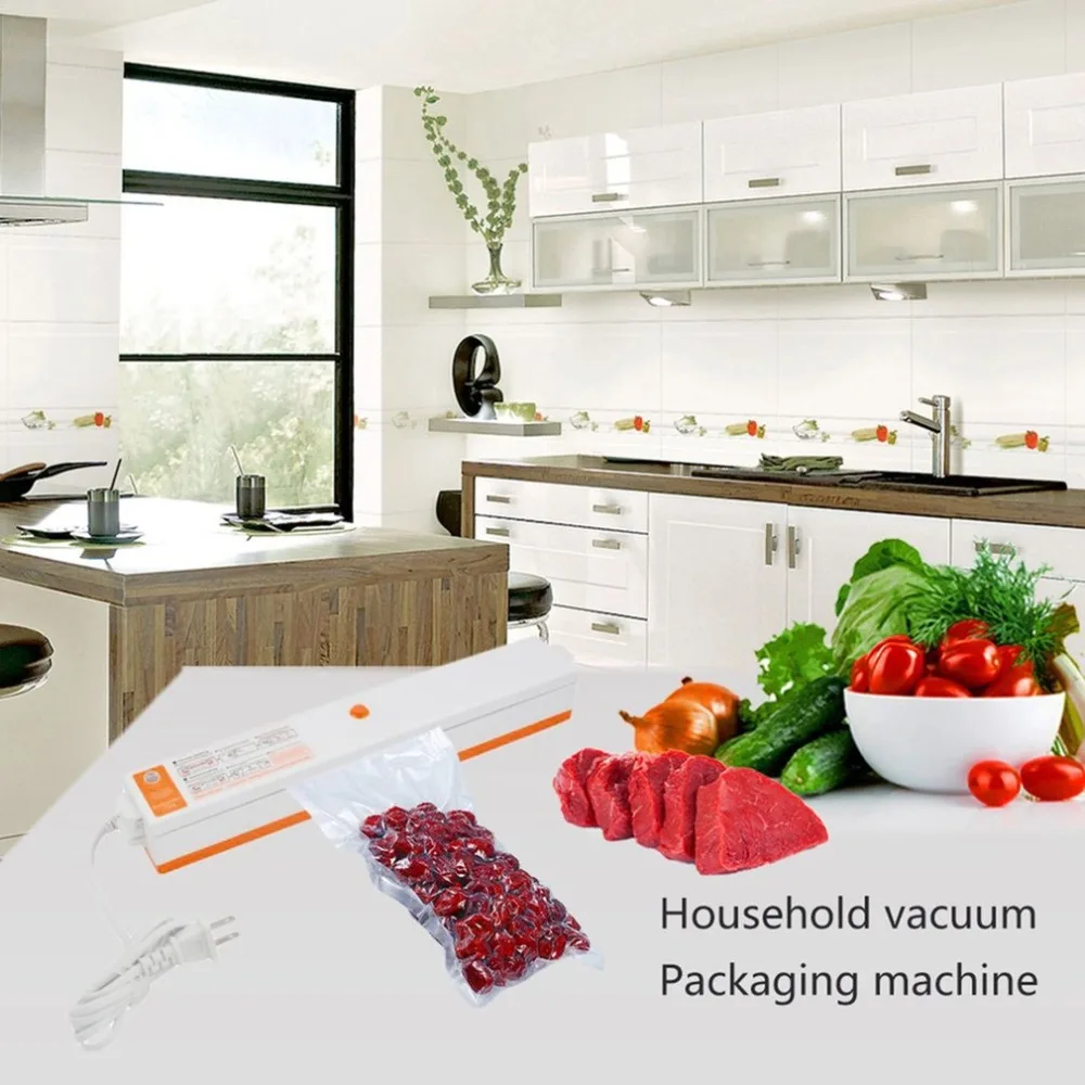 110V Electric Vacuum Sealer Food Storage Household Home Packaging Machine Films Packer Included 15 Pcs Bags | Бытовая техника