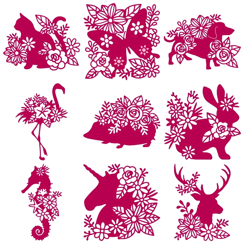 

Floral Animals Hedgehog Moose Metal Cutting Dies Card Album Making Scrapbooking Template Handicraft Stencil New Dies For 2019