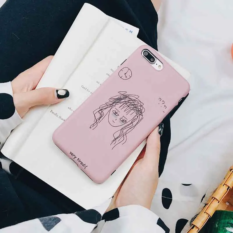 JIBAN Ins иллюстрация девушка телефон оболочки для iphone xs max XR X чехол телефона мягкий