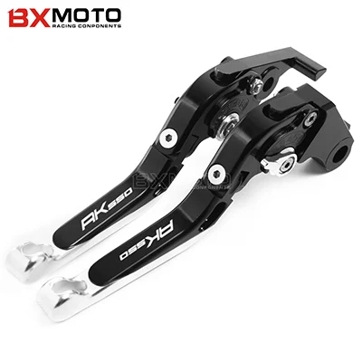 black sliver Для KYMCO AK550- тормозные рычаги CNC регулируемые мотоциклетные тормозные рычаги сцепления тормоза руль AK 550 логотип - Цвет: black sliver
