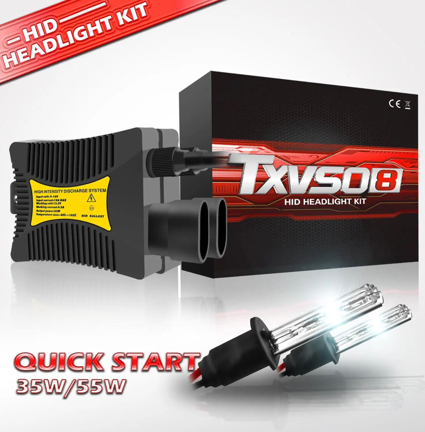 TXVSO8 55 Вт HID ксеноновая фара конверсионный комплект лампы H1 H3 H4 H7 H8 H9 H11 9004 9005 3000K 4300K