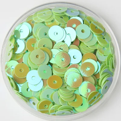 AB Light Green IPatches 3 мм 4 мм 5 мм 6 мм Плоская Круглая ПВХ свободная тесьма с пайетками для шитья материал, аксессуары для одежды, блестки для конфетти ремесла - Цвет: AB Light Green