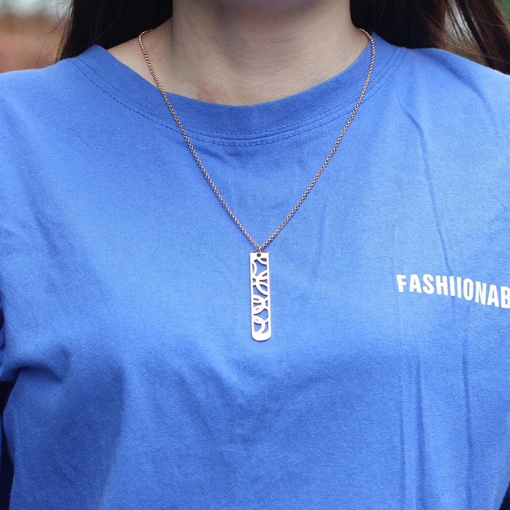 Женское колье из нержавеющей стали золотое ожерелье с подвеской и длинной