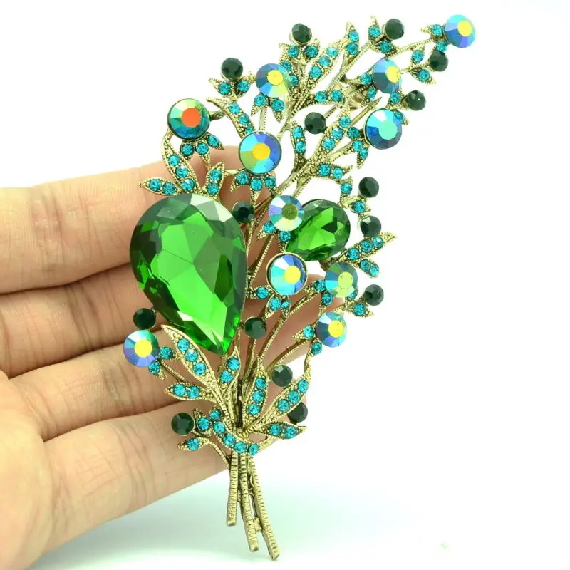 Женские Ювелирные изделия Винтажный Зеленый цветочный цветок брошка брошь