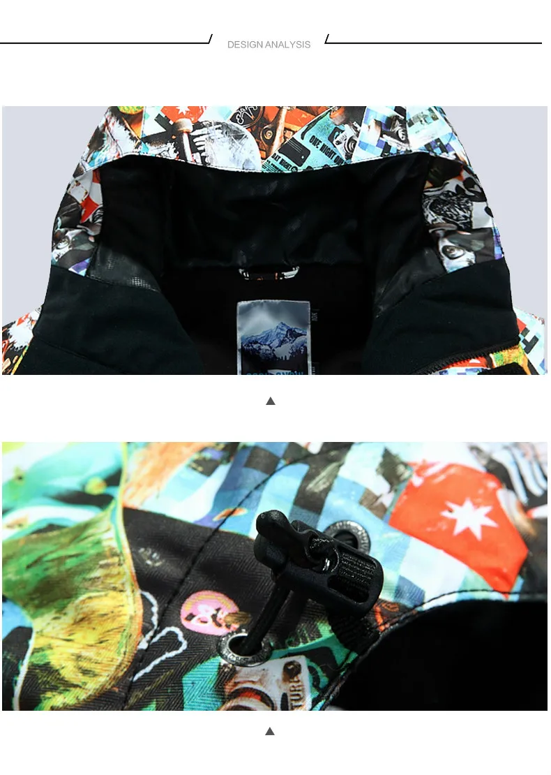 Мужской однобортный лыжный костюм GSOU SNOW уличная ветрозащитная