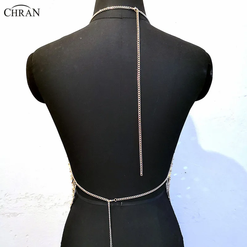 Женский жилет с блестками Chran пикантный укороченный топ ожерелье кисточками и