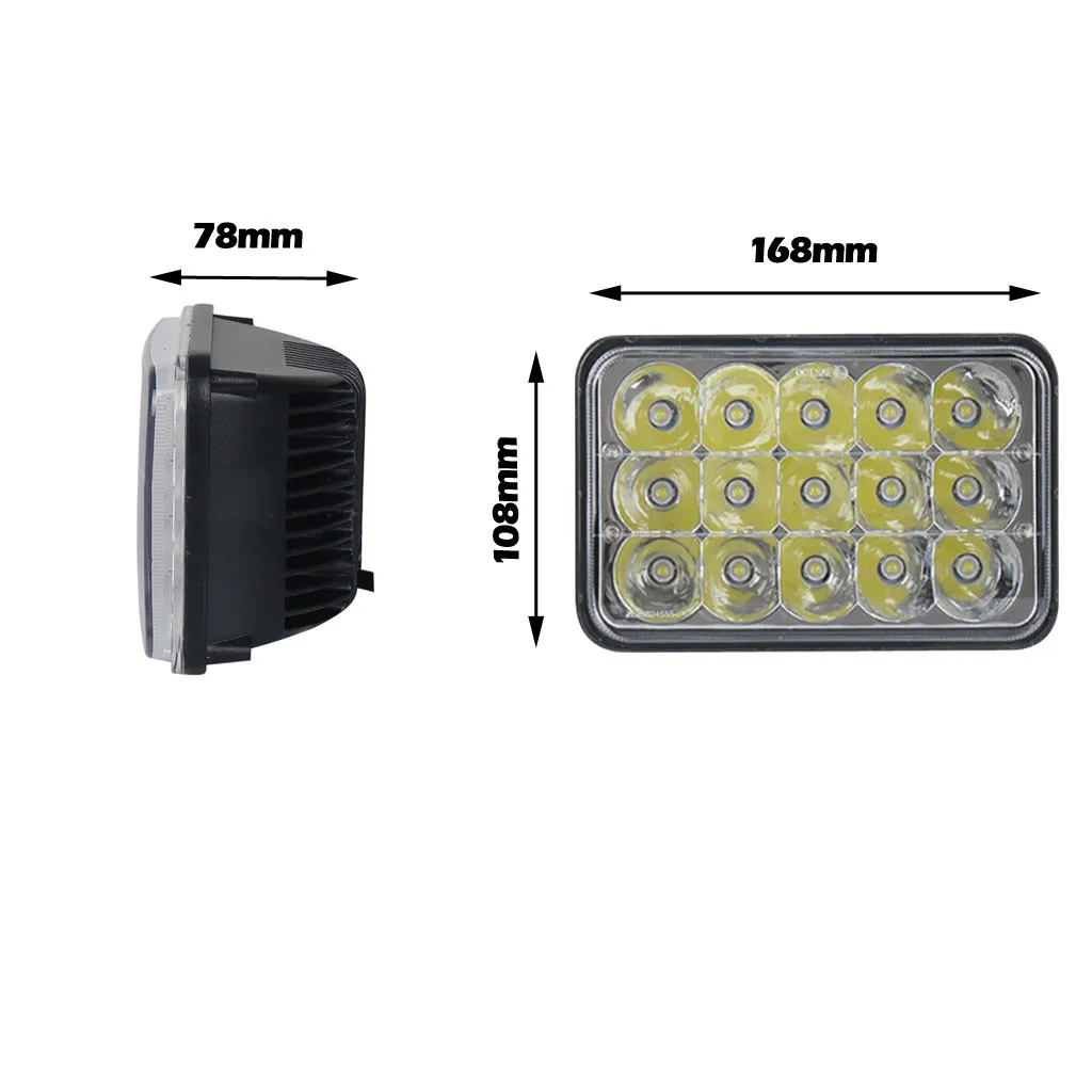 1 шт. автомобильных фар Новый 4х6 стеклянная рамка для яркий светодиодный 45Вт