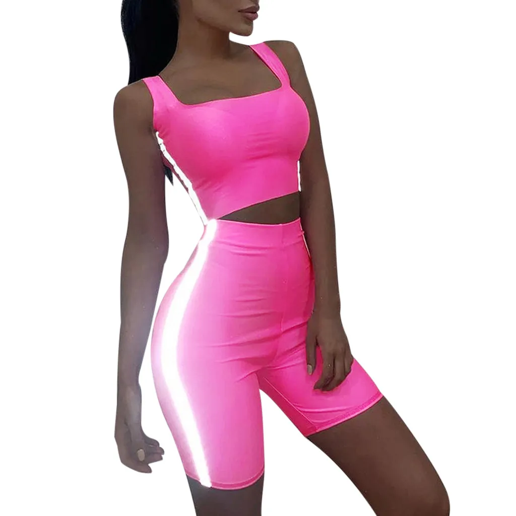 Женский комплект из двух предметов сексуальный облегающий топа и байкерских