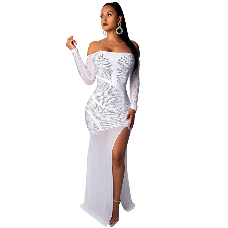 Лидер продаж Сетчатое Бандажное платье с высоким разрезом женское винтажное
